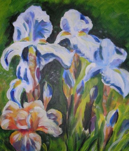 les iris - Peinture - christiane Forli