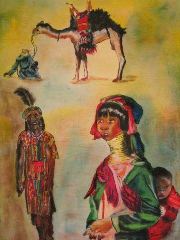 La femme nomade - Peinture - savanna Yung 