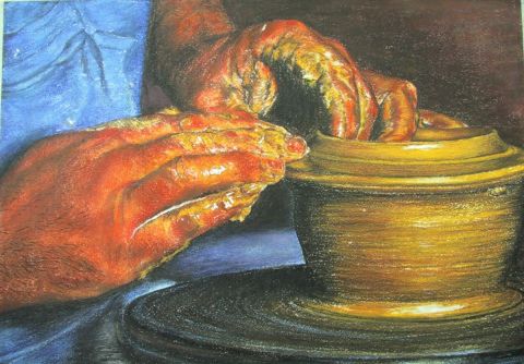 Les mains du potier - Peinture - domnanteuil