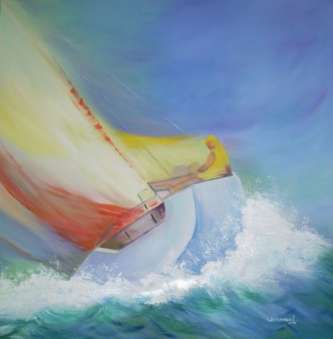 L'artiste jacqueline wittmann - panorama avec vue sur la mer