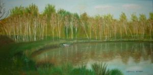 Peinture de Gicquel stephane: anciens étangs de neuvy