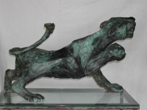 Sculpture de culcasi: lionne