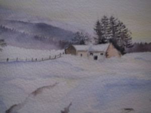 Voir cette oeuvre de MARYSE WENGER: paysage de neige