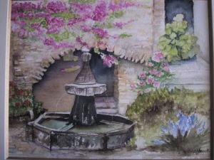 Voir le détail de cette oeuvre: une fontaine en provence