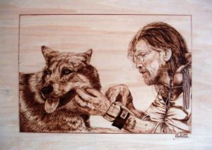 Oeuvre de Colette Bohrer: Malko et son loup