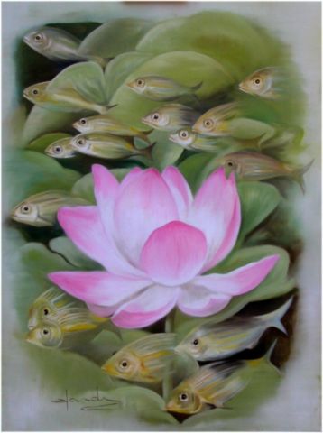Le Lotus - Peinture - Caroline HARDY