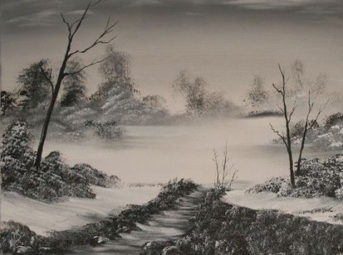 nature figée série 2 la brume - Peinture - jmkpeinture