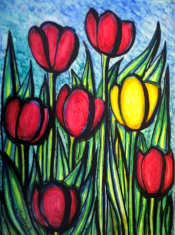 Tulipes II - Peinture - Stephane CUNY