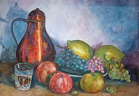 Thé et Fruits - Peinture - Kamy