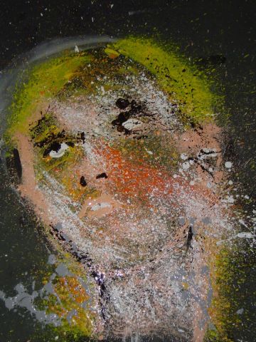 autoportrait  sur tissu - Peinture - pacifico