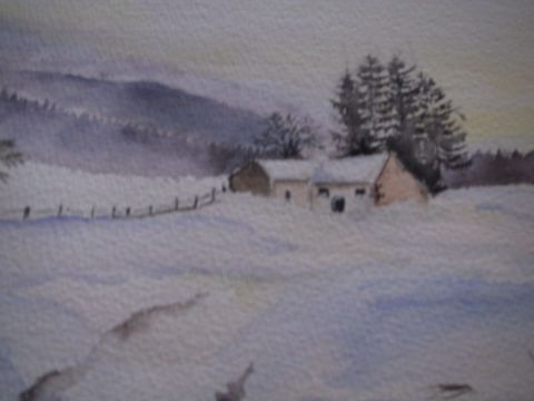 paysage de neige - Peinture - MARYSE WENGER
