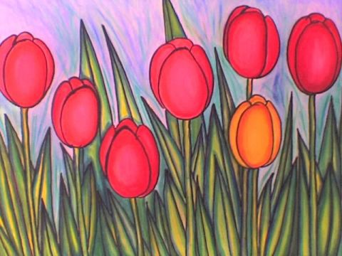 Les Tulipes I - Peinture - Stephane CUNY