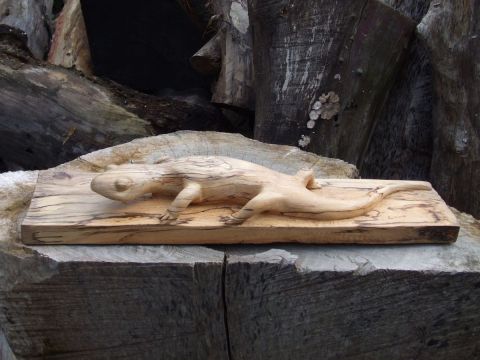 Salamandre - Sculpture - Lena - sculpteur sur bois