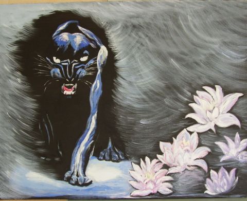 L'artiste minou - panthere bleue