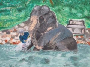 Voir le détail de cette oeuvre: bain éléphant
