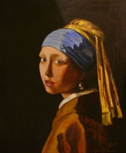 Peinture de Sthimo: Copie de la jeune fille à la perle  de Vermeer