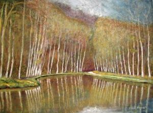 Peinture de Paul REGNIER: Bord du canal