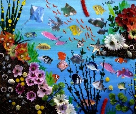 Fonds marins-10 - Collage - DARRIEUX Fonds marins-10 - Collage - DARRIEUX