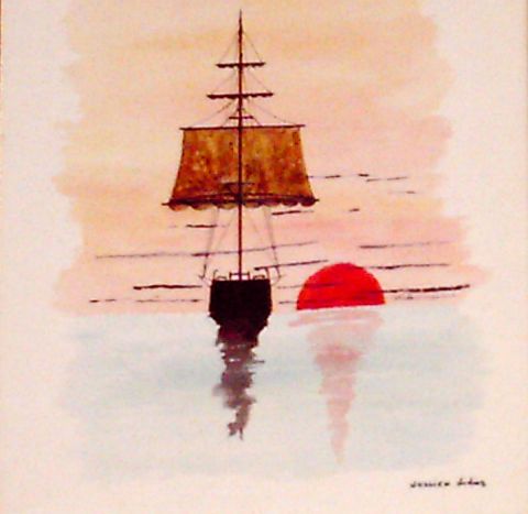 L'artiste didier jullien - Le bateau noir