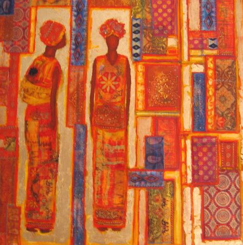 L'artiste NICOLE BILES - TISSUS DANS UN SOUK AFRICAIN