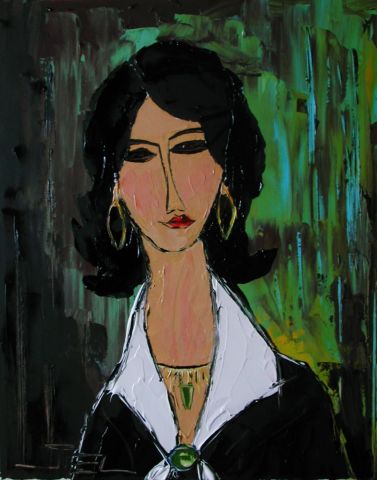 L'artiste JIEL - JEUNE FEMME BRUNE A L'EMERAUDE L'artiste JIEL - JEUNE FEMME BRUNE A L'EMERAUDE