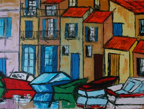 L'artiste JIEL - COULEURS DE PORT GRIMAUD L'artiste JIEL - COULEURS DE PORT GRIMAUD