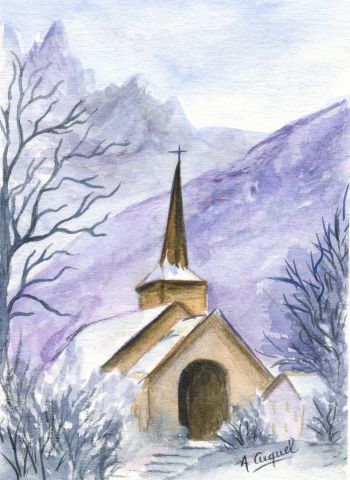 l'église - Peinture - cuquel