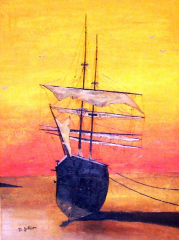 L'artiste didier jullien - Le voilier abandonné