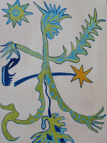 l'homme turquoise - Peinture - Anabel Cros