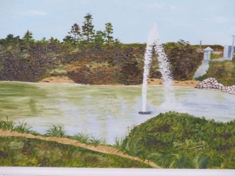 Fontaine de Sept-iles au Québec - Peinture - Diange
