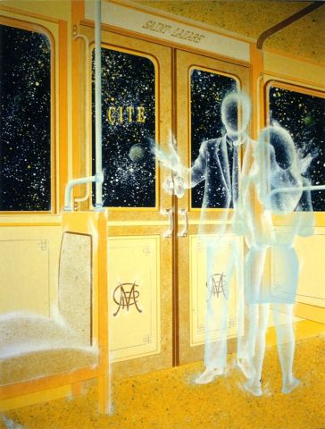 Rendez-vous Cité par Saint-Lazare - Peinture - CATHERINE LESECQ Rendez-vous Cité par Saint-Lazare - Peinture - CATHERINE LESECQ