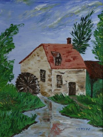 L'artiste Le Champenois - Le moulin sur l'eau