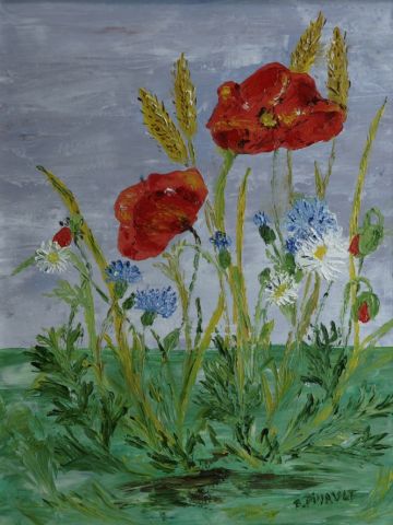 Bouquet champêtre et patriote - Peinture - Le Champenois Bouquet champêtre et patriote - Peinture - Le Champenois