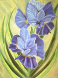 Peinture de cat: les iris bleus