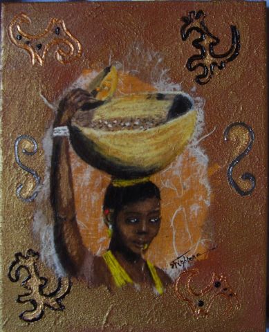 femme sénégalaise - Peinture - Sabine Fighiera
