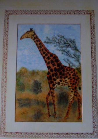 L'artiste Sabine Fighiera - girafe Masaï