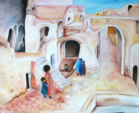 village marocain - Peinture - chapska