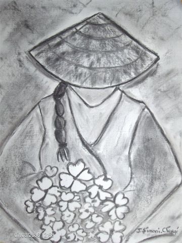 Femme vietnamienne - Peinture - SIMONI-CLERGE