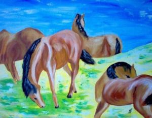 Voir cette oeuvre de Berni: chevaux d'après Franz Marc