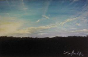 Peinture de Sergio Vieira da Silva: Le ciel d'Honfleur