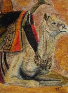 Peinture de Sabine Fighiera: Dromadaire touareg