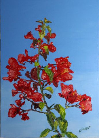 Arbuste fleuri au Maroc - Peinture - Le Champenois Arbuste fleuri au Maroc - Peinture - Le Champenois