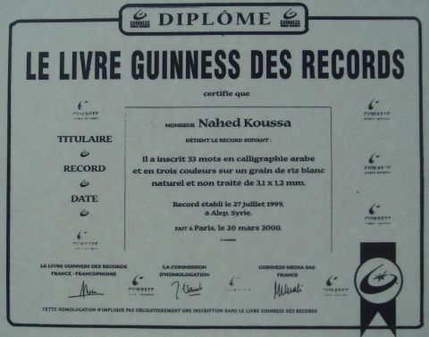 L'artiste Nahed Koussa - Record Guinness II