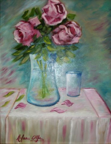 L'éclat des roses - Peinture - Olfa Arfaoui