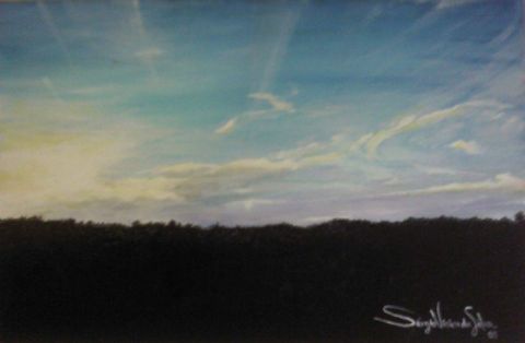 Le ciel d'Honfleur - Peinture - Sergio Vieira da Silva