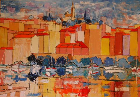 L'artiste JIEL - COULEURS DU VIEUX PORT DE MARSEILLE, SOUS LE REGARD DE LA BONNE MERE.. L'artiste JIEL - COULEURS DU VIEUX PORT DE MARSEILLE, SOUS LE REGARD DE LA BONNE MERE..