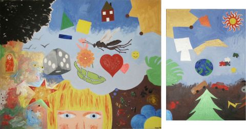 Le monde des enfants - Peinture - Michele Zieser