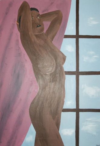 Femme noire - Peinture - Michele Zieser