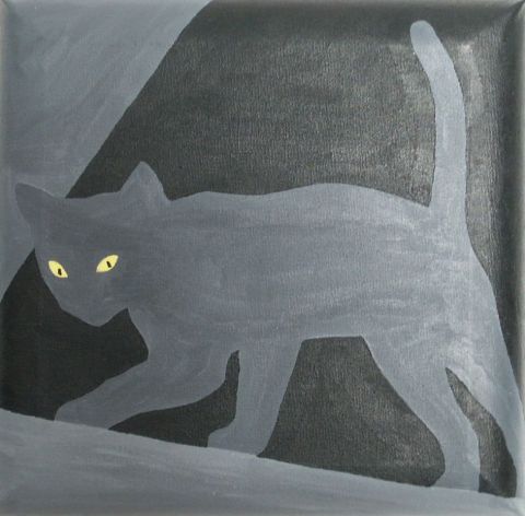 La nuit, tout les chats sont gris - Peinture - Michele Zieser