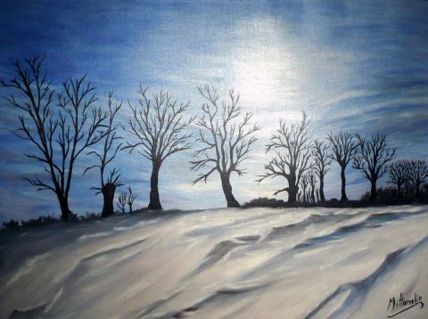 nuit claire d'hiver - Peinture - marysedu85